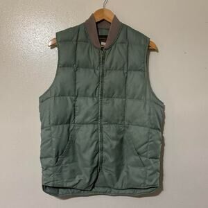 Vintage 80s Eddie Bauer Sage Green Down Fill Quilted Puffer Vest Size Men’s L